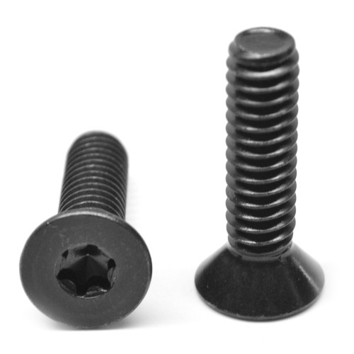 #6-32 x 1/2" (FT) Coarse Thread Machine Screw 6 Lobe Flat Head Low Carbon Steel Black Oxide