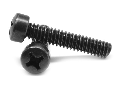 #8-32 x 3/8" (FT) Coarse Thread Machine Screw Phillips Fillister Head Low Carbon Steel Black Oxide