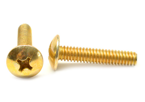 5/16-18 x 1 Coarse Thread Machine Screw Phillips Truss Head Low Carbon Steel Yellow Zinc Plated