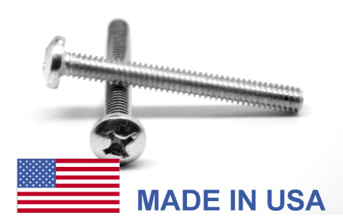 #2-56 x 1/4" (FT) Coarse Thread MS51957 NAS-1635 Machine Screw Phillips Pan Head - USA Stainless Steel 18-8