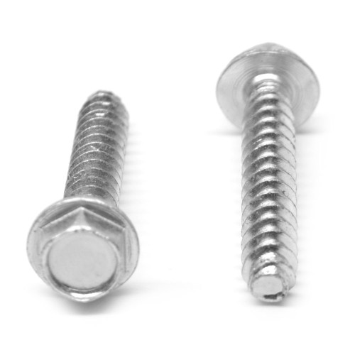 #10-14 x 1/2" (FT) Plastite?-Alternative Thread Rolling Screw Slotted Hex Washer Head Low Carbon Steel Zinc Plated / Wax