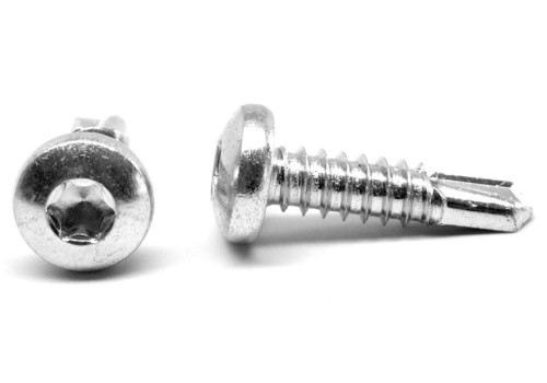 1/4-14 x 2 1/4 Self Drilling Screw 6 Lobe Pan Head #3 Point Low Carbon Steel Zinc Plated