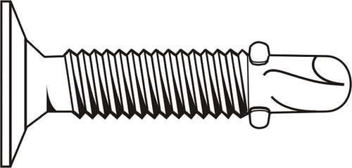 #12-24 x 1" (FT) Coarse Thread Self Drilling Screw Square Drive Wafer Head #4 Point With Wings Low Carbon Steel Zinc Plated