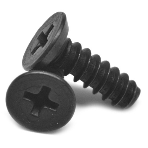 #10-16 x 1/2" (FT) Sheet Metal Screw Phillips Flat Head Undercut Type B Low Carbon Steel Black Oxide