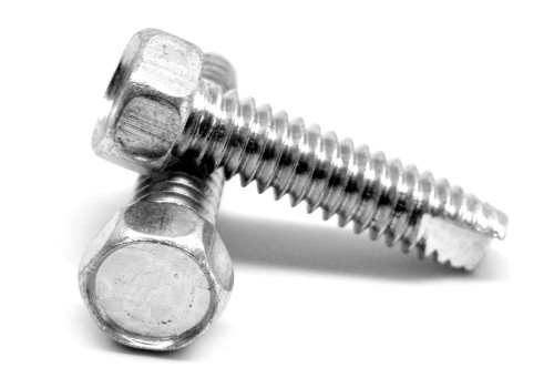 3/8-16 x 2 Coarse Thread Thread Cutting Screw Indented Hex Head Type 23 Low Carbon Steel Zinc Plated