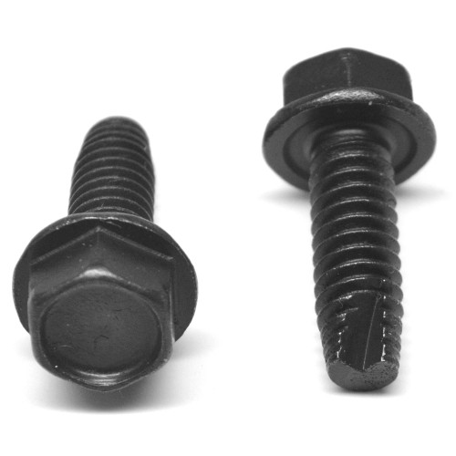 1/4-20 x 1 Coarse Thread Thread Cutting Screw Hex Washer Head Type 23 Low Carbon Steel Black Oxide