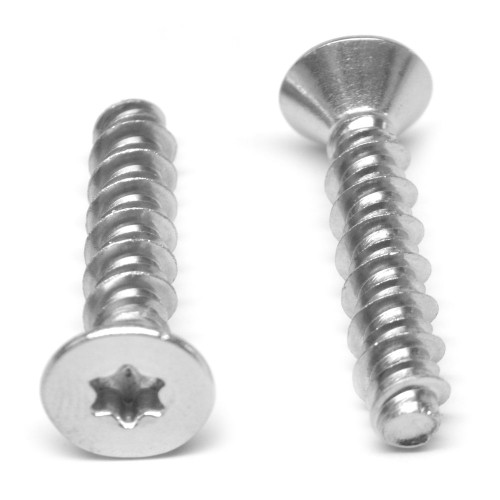 #8-18 x 1" (FT) Sheet Metal Screw Hi-Low 6 Lobe Flat Head Stainless Steel 18-8