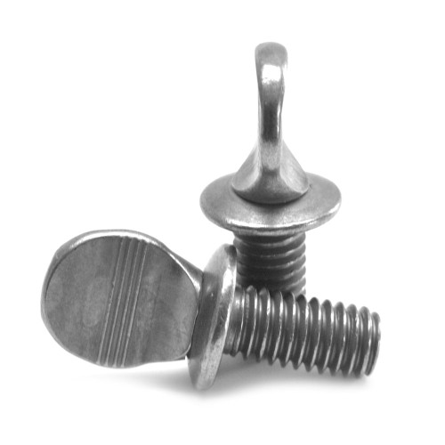 #10-24 x 1/2" (FT) Coarse Thread Thumb Screw Type A With Shoulder Low Carbon Steel Plain Finish