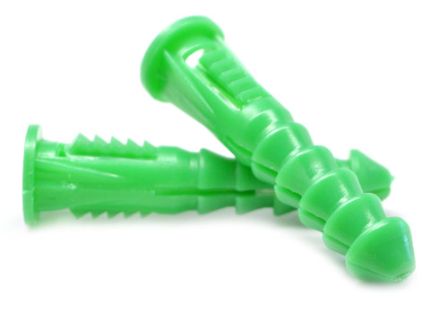 #12-14-16 x 1 1/2" Ribbed Plastic Anchor Plastic Green