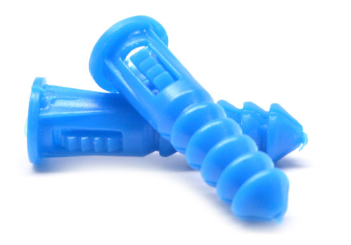 #8-10-12 x 1 1/4" Ribbed Plastic Anchor Plastic Blue