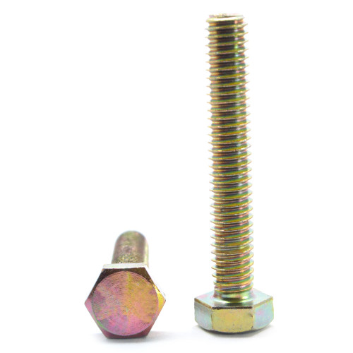 M20 x 2.50 x 45 MM Coarse Thread DIN 933 / ISO 4017 Class 8.8 Hex Cap Screw (Bolt) Alloy Steel Yellow Zinc Plated