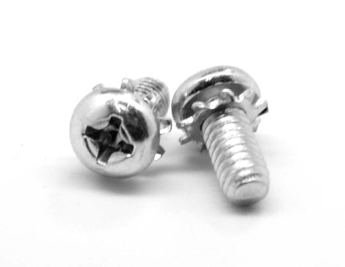 M5 x 0.80 x 12 MM Coarse Thread Machine Screw SEMS Phillips Pan Head External Tooth Lockwasher Low Carbon Steel Zinc Plated