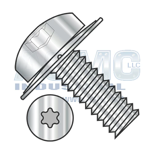 1/4-20X1 6 Lobe Pan Square Cone 410 Stainless Sems Fully Threaded 18-8 Stainless Steel