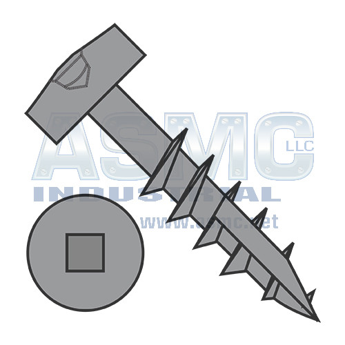 7-12X1 1/4 Square Modified Pan Pocket Hole Face Frame Coarse Thrd Type17 Partial Thrd Plain