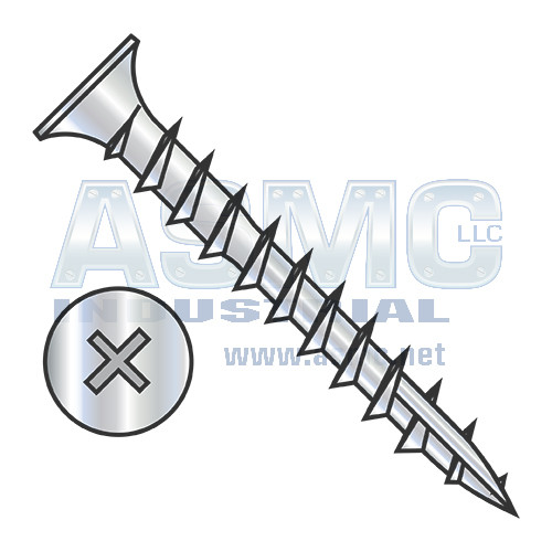 8-11X7/8 Phillips Flat No Nibs Deep Thread Screw Type 17 point Full Thread Zinc Bake