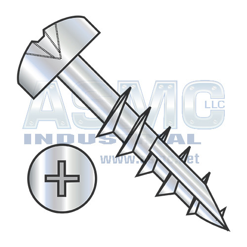 8-11X1 1/4 Phillips Pan Deep Thread Wood Screw Type 17 2/3 Thread Zinc Bake