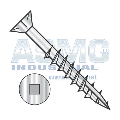 10-8X2 1/2 Square Drive Flat Head Nibs Deck Screw Type 17 2/3 Thread 18 8 Stainless Steel