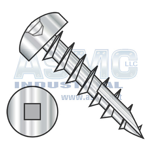 6-13X1/2 Square Drive Pan Head Deep Thread Screw Type 17 Full Thred 18 8 Stainless Steel