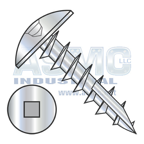 8-11X5/8 #2 Square Drive Truss Deep Thread Screw Type 17 Full Thread Zinc Bake