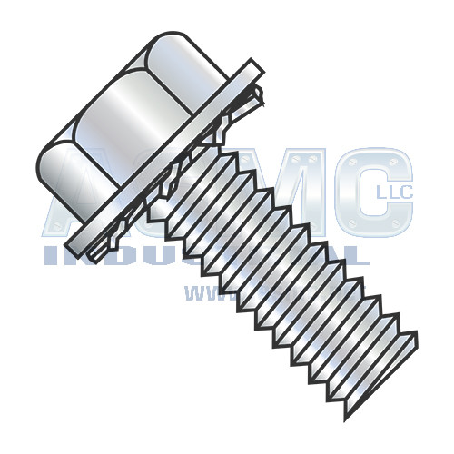 5/16-18X1/2 Unslotted Hex Washer External Sems Machine Screw Fully Threaded Zinc Bake