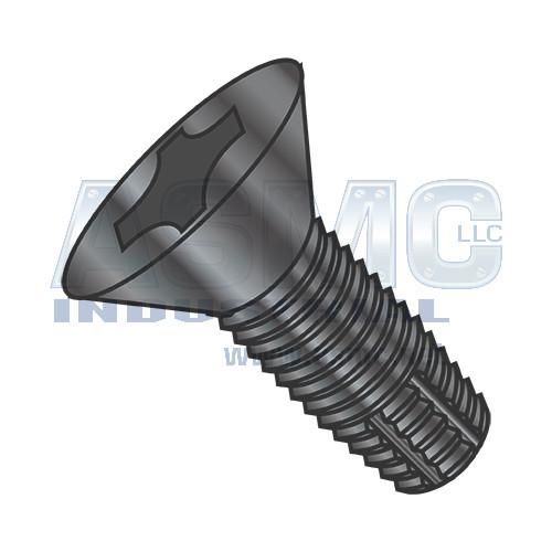 1/4-20X2 1/4 Phillips Flat Thread Cutting Screw Type F Fully Threaded Black Oxide
