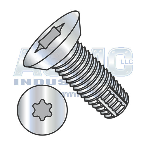 6-32X1/4 Six Lobe Flat Undercut Thread Cutting Screw Type F Fully Threaded Zinc And Bake