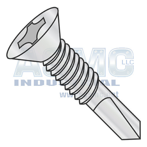 12-24X1 5/8 Phil Flat Full Thrd Self Drill Machine Scr Thrd #4 Pt ZincBake 1000hr Salt Spray