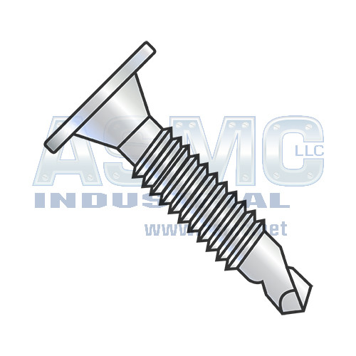 1/4-20X3 Phil Wafer Head #3 Point Self Drill Screw Machine Screw Full Thread ZincBake