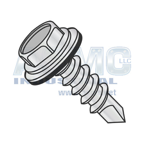 8-18X1 1/4 Unslot Hexwash Bonded NEO EPDM Washer Self Drill Full Thd ZincBake 1000hrs Salt