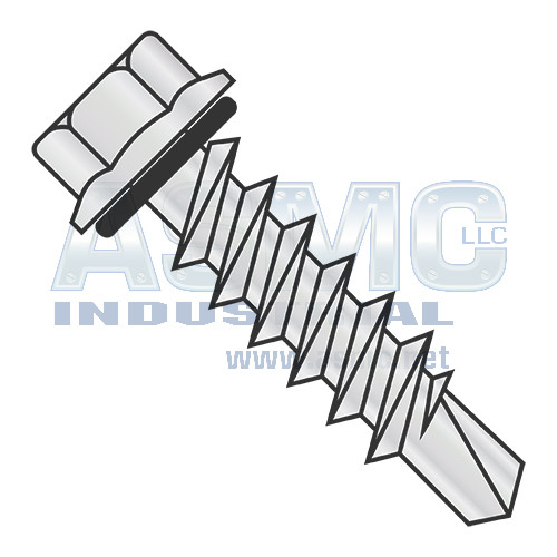 12-14X3/4 Hex Flange Self Drill with Rubber Washer Full Thrd ZincBake 1000hours Salt Spray