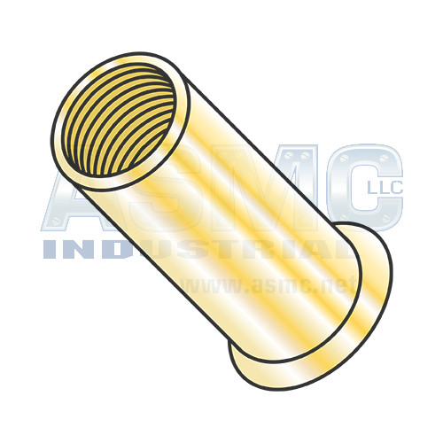 10-24-.130 Small Head Rivet Nut Steel Zinc Yellow Dichromate NON-RIBBED