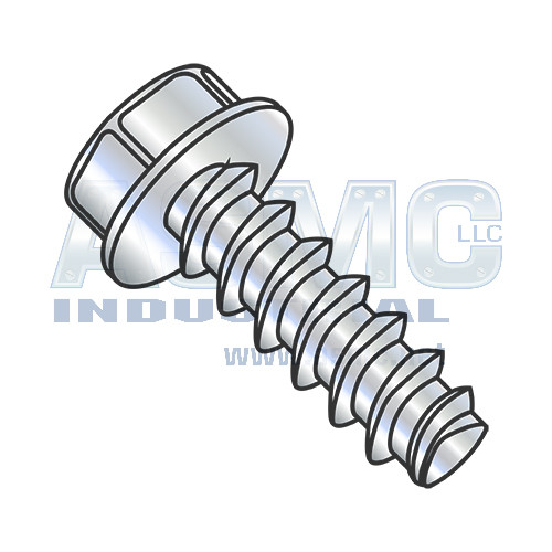 12-11X1 1/2 Unslotted Indent Hexwasher Plastite Alternative 48-2 Full Thread Zinc Bake & Wax