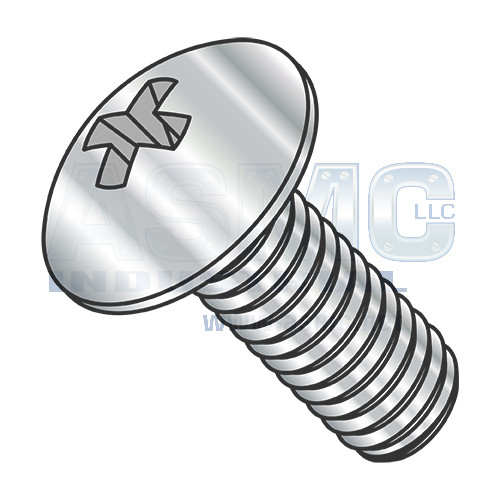 12-24X1/2 Phillips Truss Machine Screw Fully Threaded Full Contour 18-8 Stainless Steel