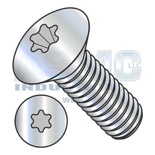1/4-20X1 1/4 6 Lobe Oval Head Machine Screw Fully Threaded Zinc