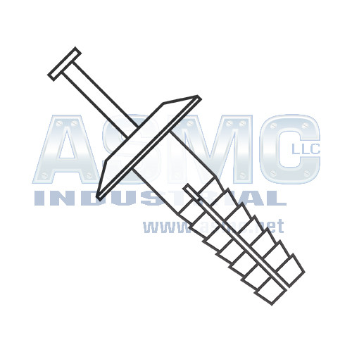 1/4X6 Two Piece Nylon Anchor Rivet Truss Head Nylon Pin White