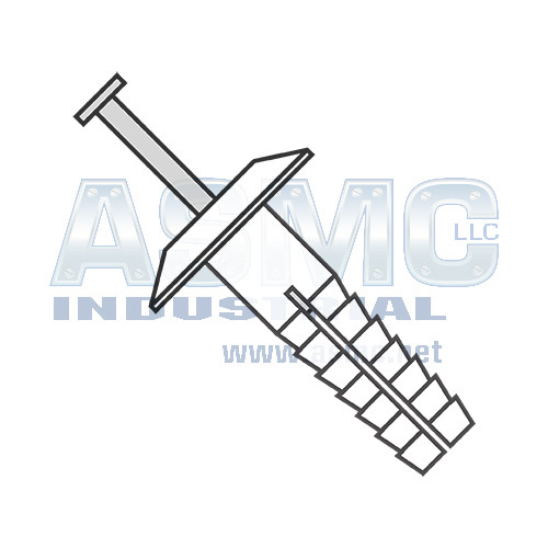 10X1 Two Piece Nylon Anchor Rivet Truss Head White Nylon Steel Pin