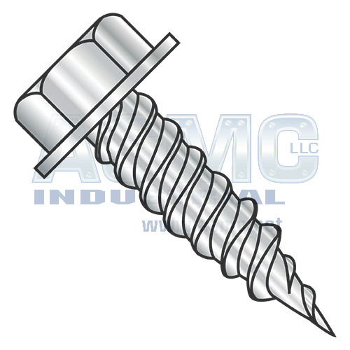 10-16X2 Unslot Ind Hexwasher 1/4" Across Flats F/T Self Piercing Scr 410 Stainless Steel