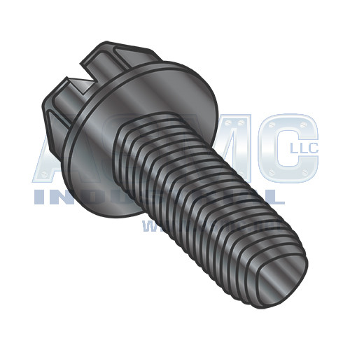 1/4-20X1/2 Slot Ind HexWash Taptite Alternative Thread Roll Screw Fully Thrd Black OxideWax