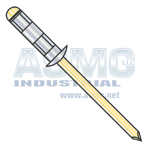 BS01-0622 Steel Fix Dome Rivet Zinc, Zinc Yellow Mandrel