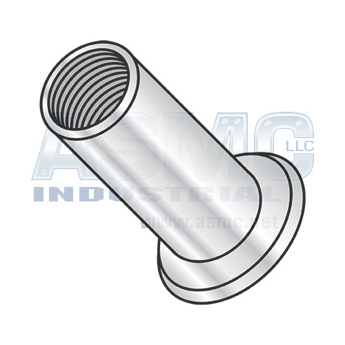 3/8-16-.200 Flat Head Threaded Insert Rivet Nut Large Flange Cleaned and Polished NON-RIBBED