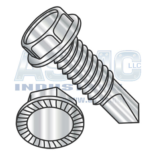 1/4-20X3/4 7/16 A/F Hd Hgt.172-.190 Unslot Ind Hexwash Serrate Self Drill F/T 18 8Stainless