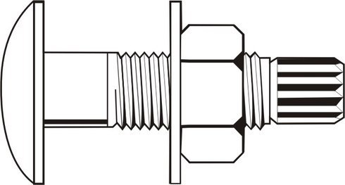 1-8 x 2 1/4 Grade A325 Type 1 / A563 DH / F436 Tension Control Bolt  Assembly with Heavy Hex Nut and Structural Washer Plain Finish