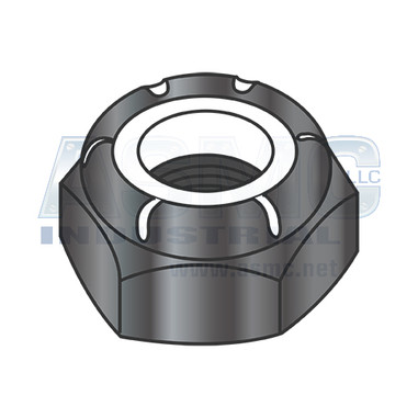 1/4-20 NTE Thin Pattern Nylon Insert Hex Lock Nut Black Zinc | ASMC.net