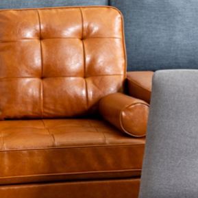 Brown leather couch