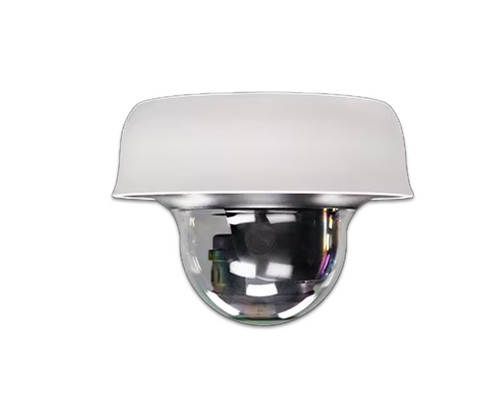MV63 fixed lens dome camera with a white housing and clear cover.