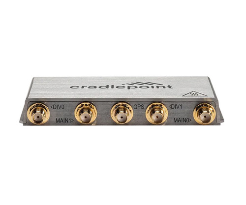 Cradlepoint MC400 modular modem with labeled ports for DIV0, MAIN1, GPS, DIV1, and MAIN0.