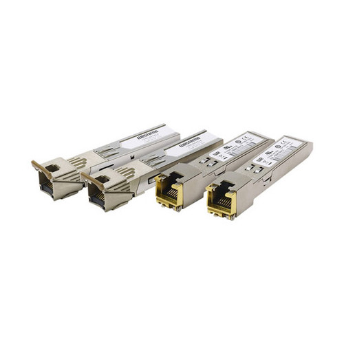 Four Westermo 1000mb (Gigabit) SFP transceivers with RJ-45 copper ports displayed horizontally.