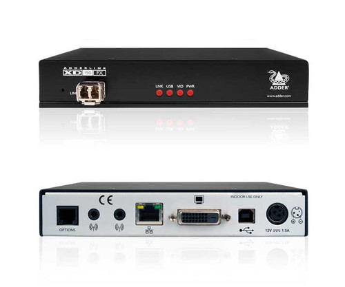 Front and rear panels of the AdderLink XD150 DVI Extender.