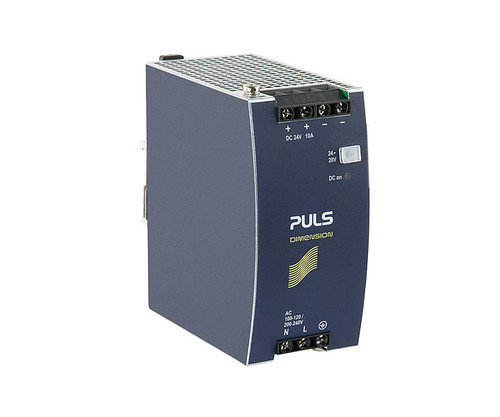 PULS DIMENSION CS10.241 power supply with AC input and DC output terminals.