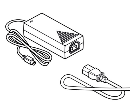 Illustration of power adapter with a detachable AC power cord.